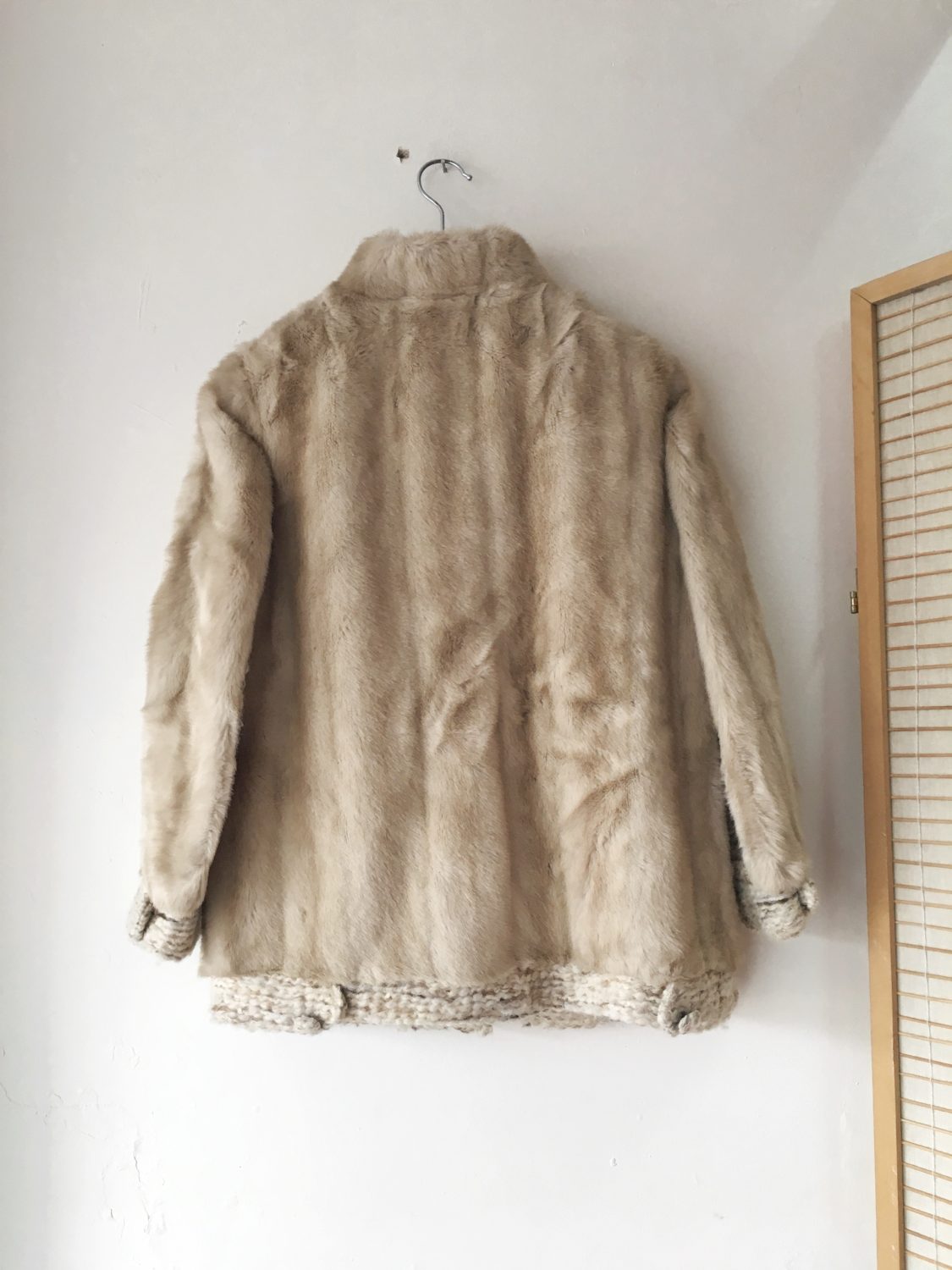 Womens 1970s Vintage Faux Fur Beige Jacket | Chaos Bazaar Vintage
