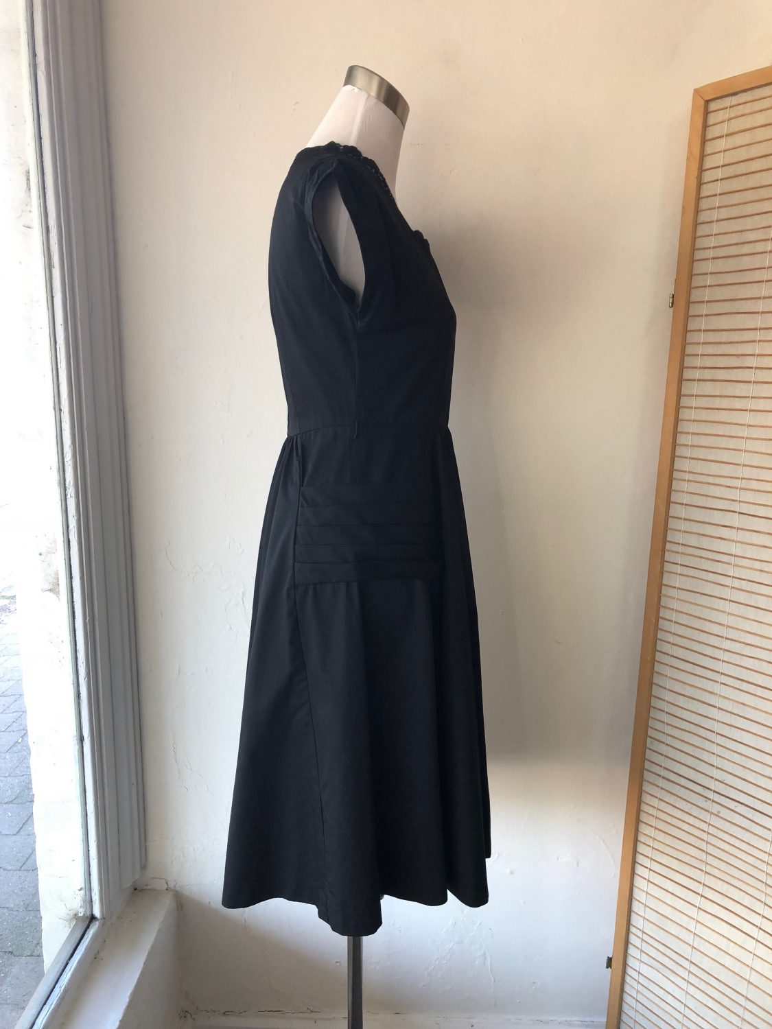 Stunning Black 1940s Day Dress | Chaos Bazaar Vintage