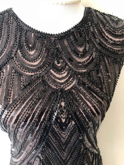 Stunning Black sequinned and beaded with Nude underlay 1920s Great ...