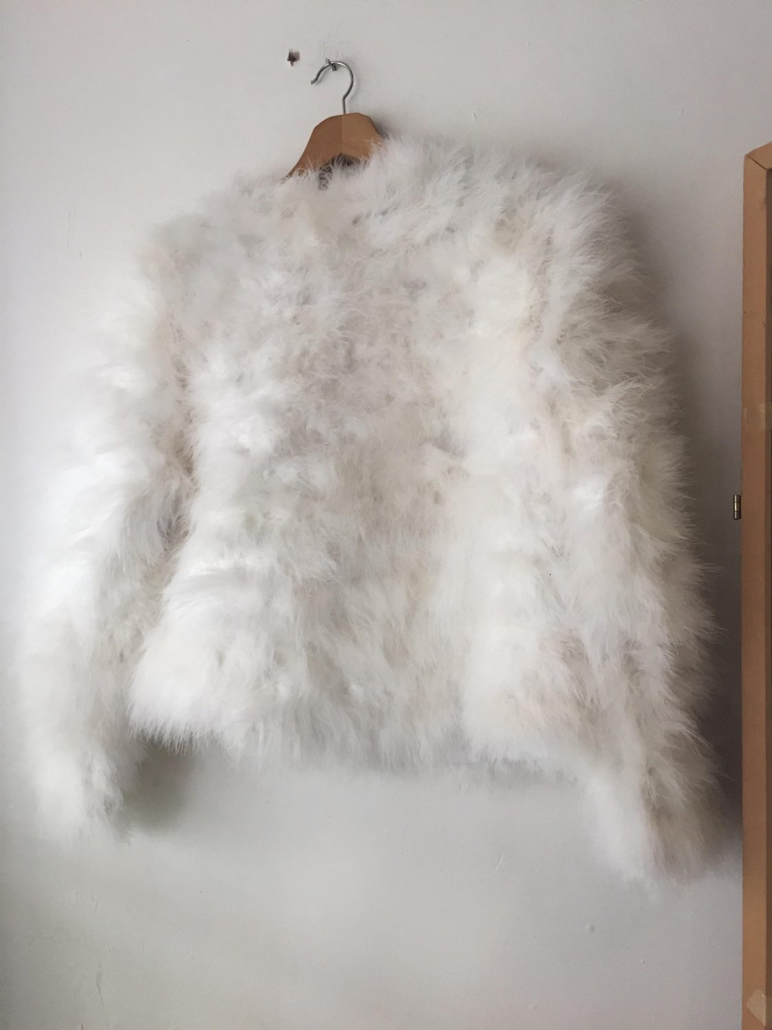 White Ostrich Feather Jacket | Chaos Bazaar Vintage