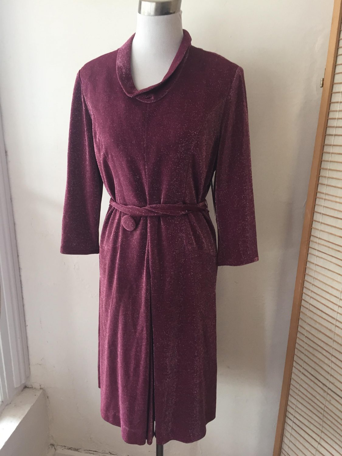 1970s Pleated Purple Lurex Dress | Chaos Bazaar Vintage
