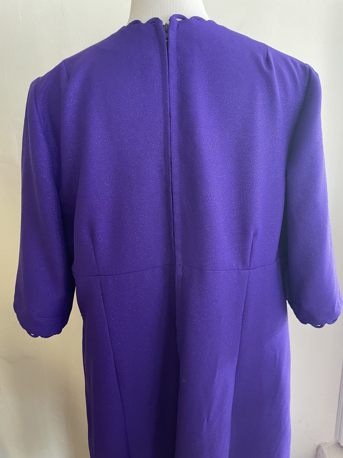 LONG VOILET PURPLE 1970s DRESS WITH DAINTY TRIMMING | Chaos Bazaar Vintage