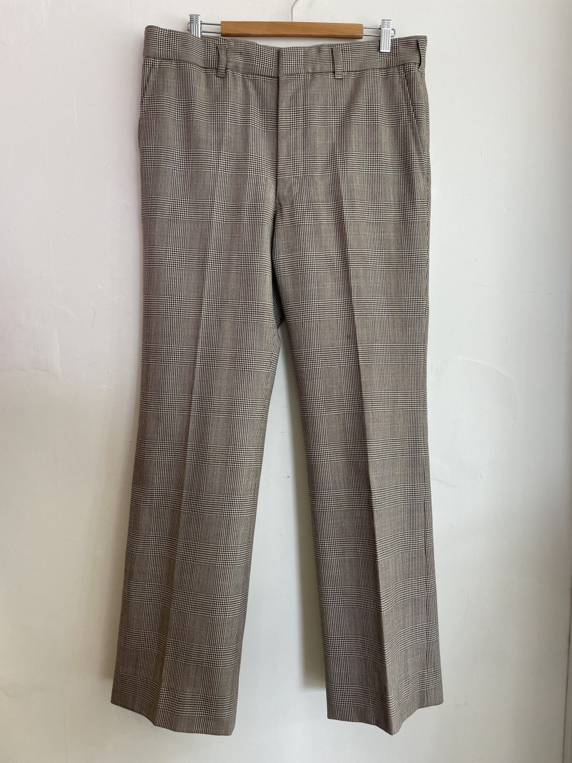 INTAGE 1970's MEN'S DETAILED BROWN CHECK FLARES | Chaos Bazaar Vintage