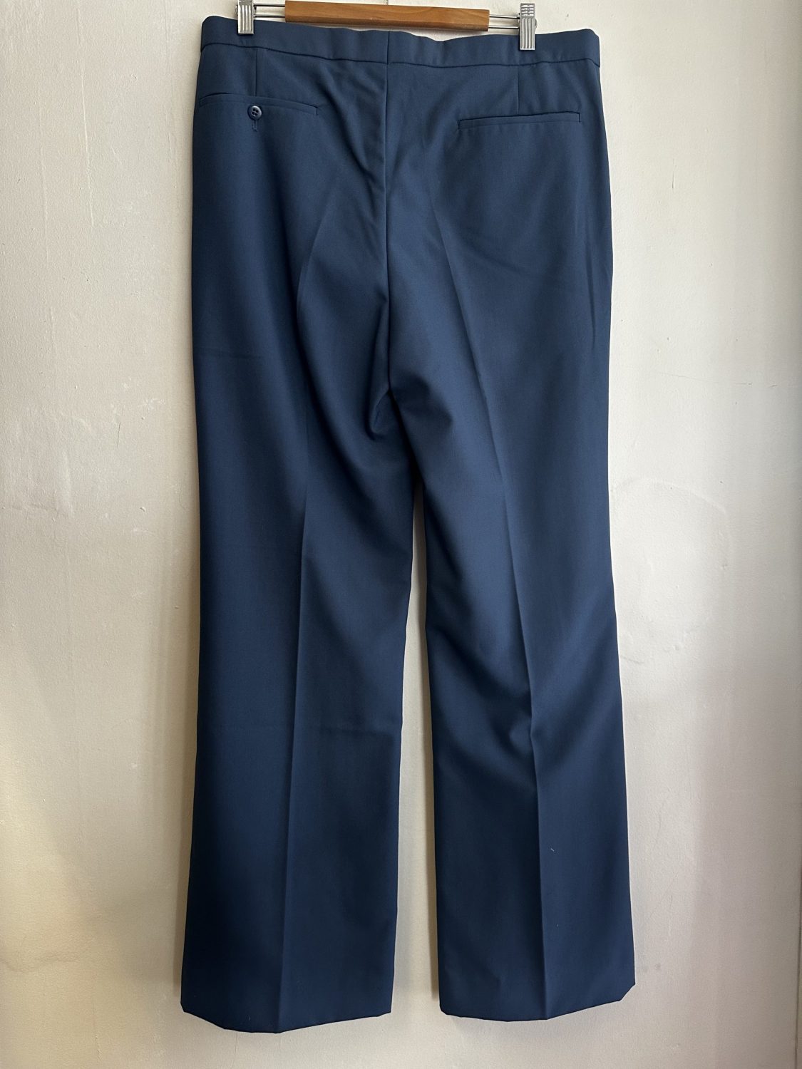 VINTAGE DEADSTOCK 70s 'MANN' BLUE FLARED MENS PANTS 34 INCH | Chaos ...